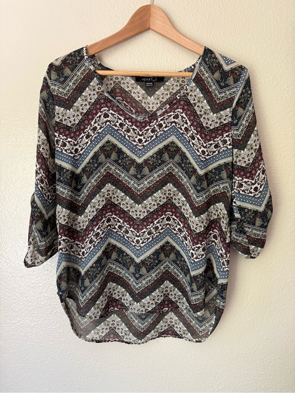 ❇️Heart Soul Chevron Print Blouse 2 for $22❇️